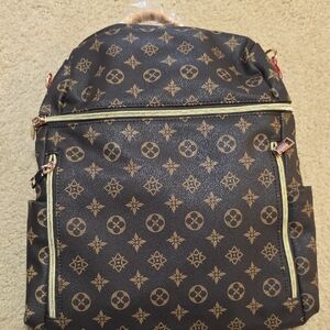 Stylish Black and Gold Patterned Backpack